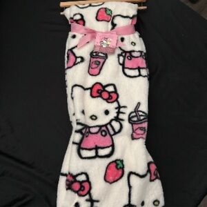 Hello Kitty Strawberry Milkshake Faux Fur Throw Blanket.